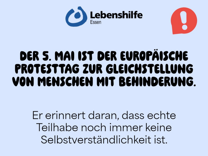 Europäische Protesttag zur Gleichstellung von Menschen mit Behinderung
